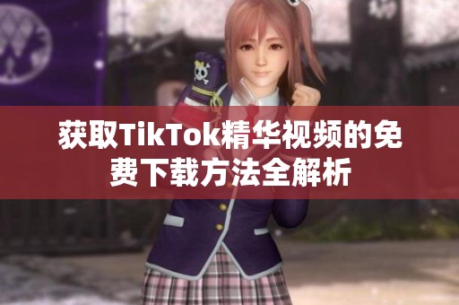 获取TikTok精华视频的免费下载方法全解析
