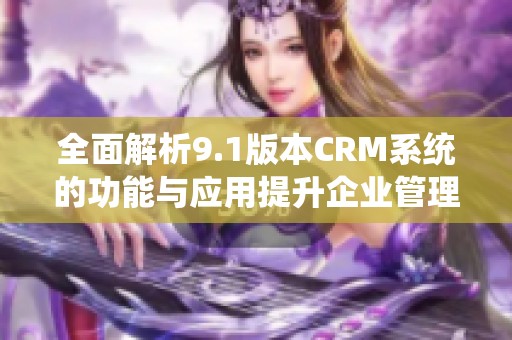 全面解析9.1版本CRM系统的功能与应用提升企业管理效率