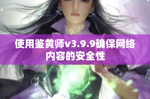 使用鉴黄师v3.9.9确保网络内容的安全性