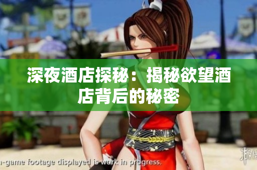 深夜酒店探秘：揭秘欲望酒店背后的秘密