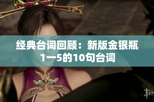 经典台词回顾：新版金银瓶1一5的10句台词